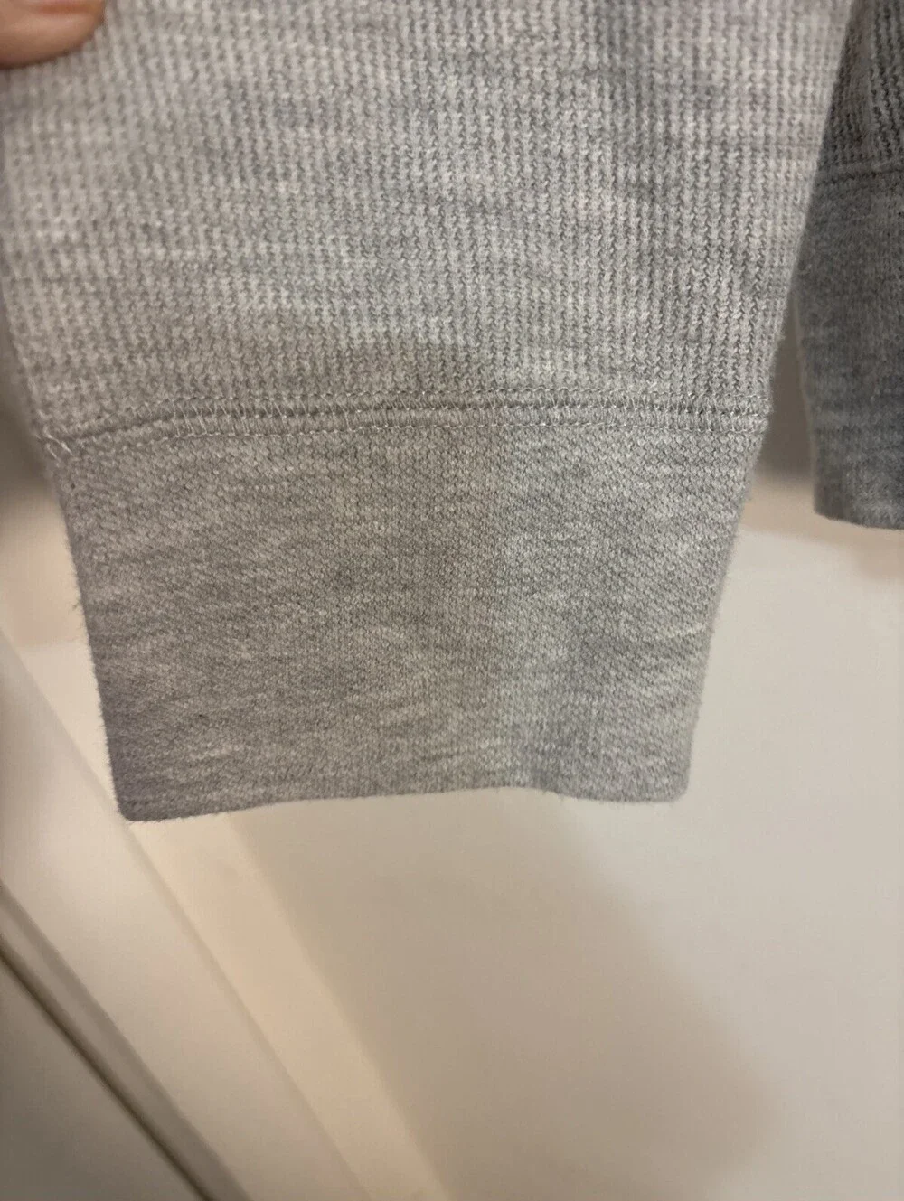 Banana Republic Men's Gray Waffle Knit Thermal Raglan Crewneck Shirt XL EUC
